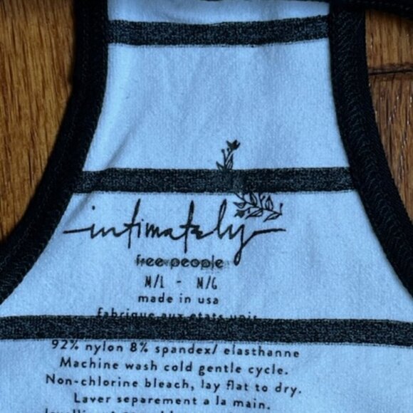 Free People NWOT Black and White Striped Side Cross Cropped Brami Tank Top M/L - Picture 5 of 6